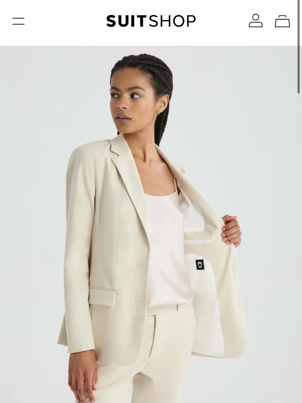 SuitShop Women's Cream Tailored Blazer 6S